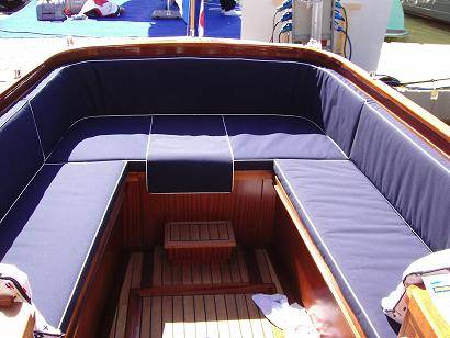 bootkussens ,markilux doek met bies
