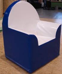 stoel, blauw-wit,volledig poyether